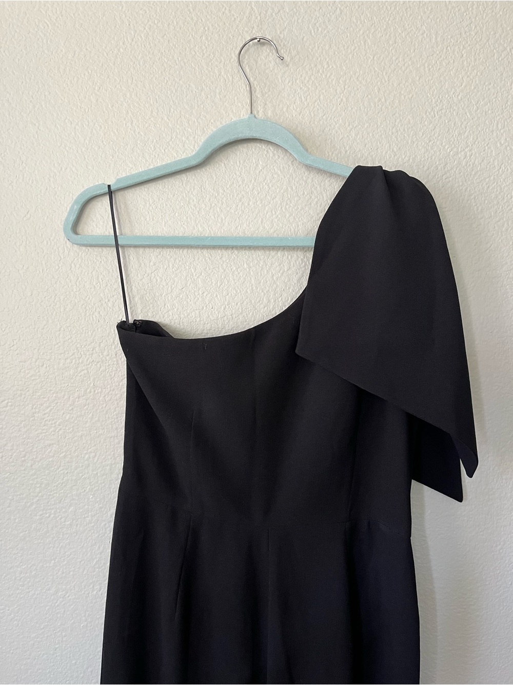 Dress The Population Georgina One Shoulder Crepe Black Gown Women's Size L - Picture 6 of 16
